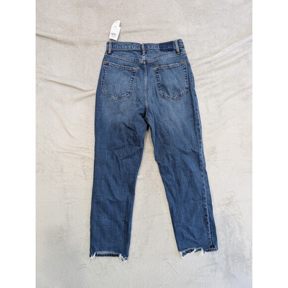Abercrombie Fitch The Ankle Straight Ultra High Rise Distressed Jeans Size 28 6R - Picture 2 of 5